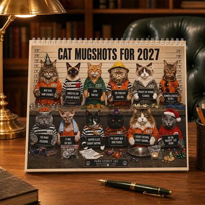 😂 Cat Mugshots 2027 Calendar | 12 Months of Feline Crimes & Chaos📅