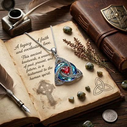 💎 Celtic Trinity Knot Birthstone Necklace – A Timeless Symbol of Love & Connection