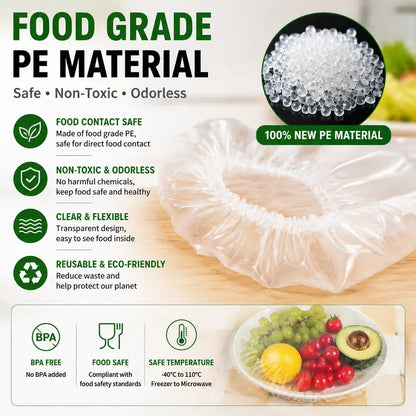 🥗 🥗 100PCS Ultra Stretch Food Covers | Keep Every Meal Fresh Longer🥡
