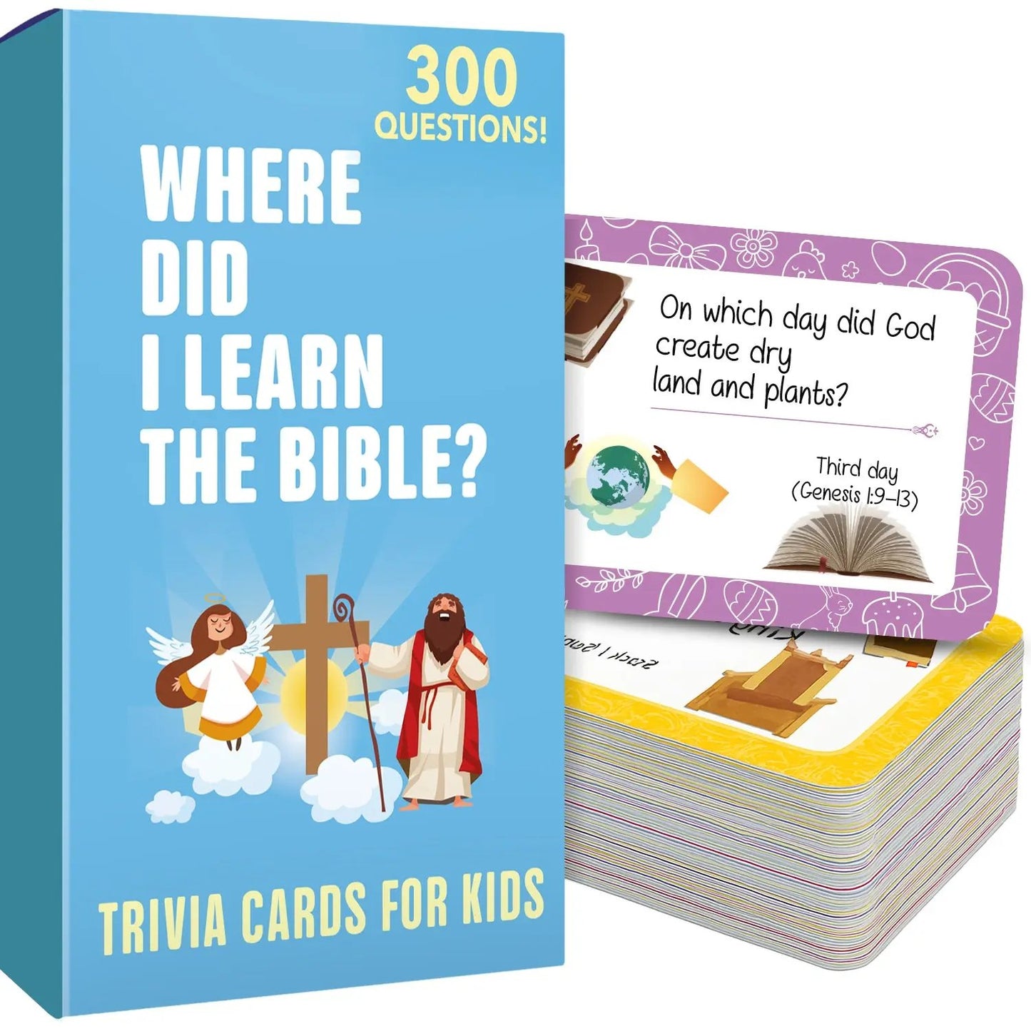 📖 Bible Trivia Challenge for Kids – 300 Questions, 150 Cards, Perfect for Family Game Night & Sunday School