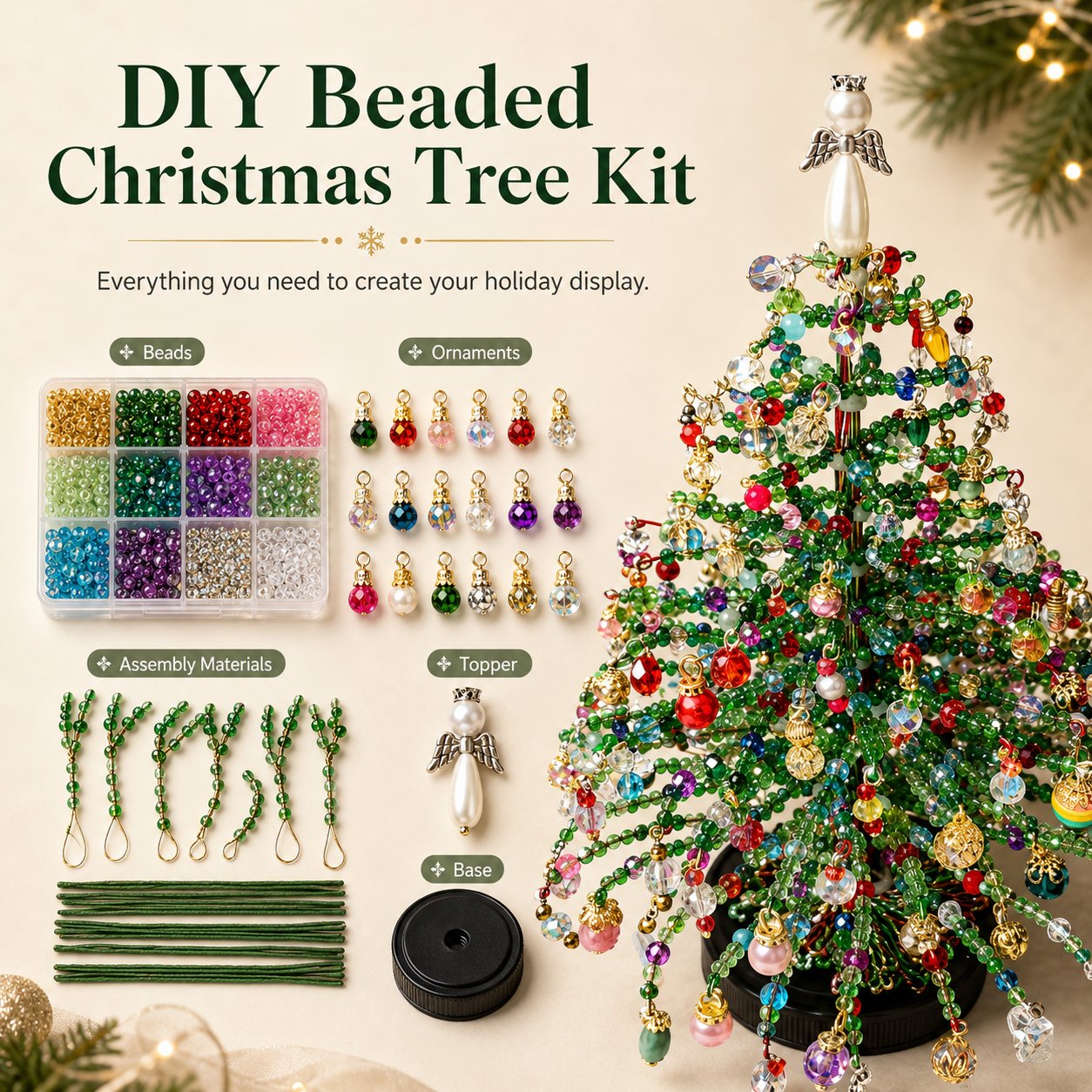 🎄✨ Handcrafted Crystal Christmas Tree DIY Kit – Create Holiday Magic