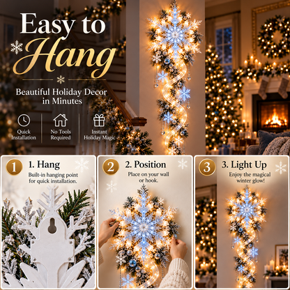 ❄️ Midnight Blizzard Trail™ Giant Snowflake Wall Light