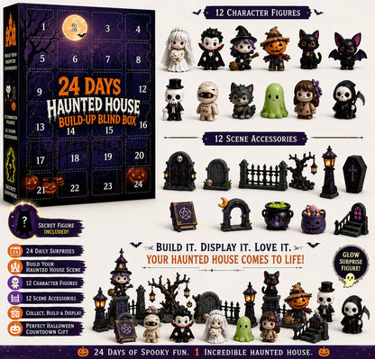 🔥🏚️ 👻 24-Day Halloween Countdown DIY Spooky Haunted House Craft Kit