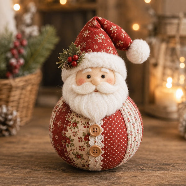 DIY Patchwork Christmas Character Doll Kit – Handmade Holiday Fabric Craft Decoration