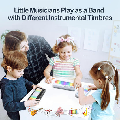 🎹 Rainbow Light-Up Kids Piano Interactive Learning Toy with Built-In Nursery Rhymes
