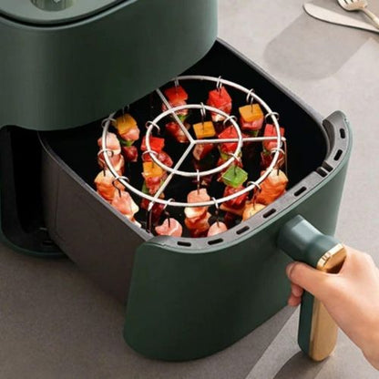 🔥🍢Air Fryer Skewer Rack With 24 Sticks Vertical No-Flip Kabob Rack