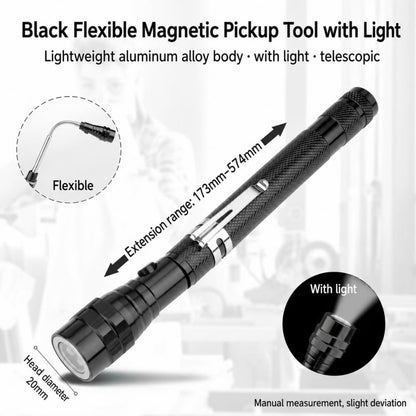 🔦🧲 USB Rechargeable LED Magnetic Pickup Tool with Flexible Neck