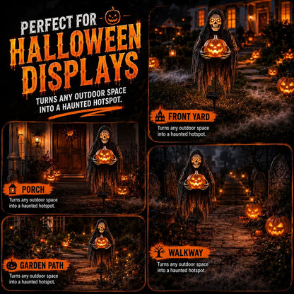 🎃💀 Soul Collector™ Pumpkin Reaper – A Glowing Halloween Yard Showstopper