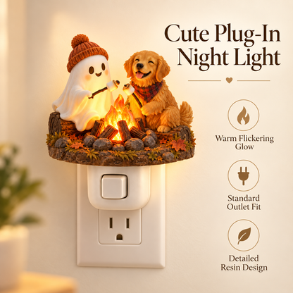 🔥 Fireside Friends™ | Flickering Campfire Plug-In Night Light