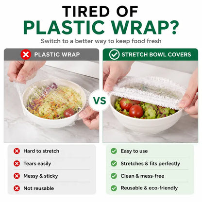 🥗 🥗 100PCS Ultra Stretch Food Covers | Keep Every Meal Fresh Longer🥡