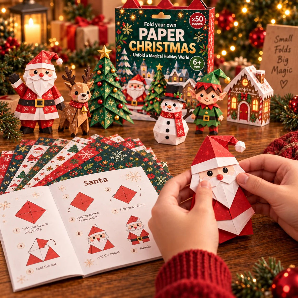🧘 Relaxing & Beginner Friendly | 3D DIY Paper Christmas Craft 🎄 Step by Step Guide Included
