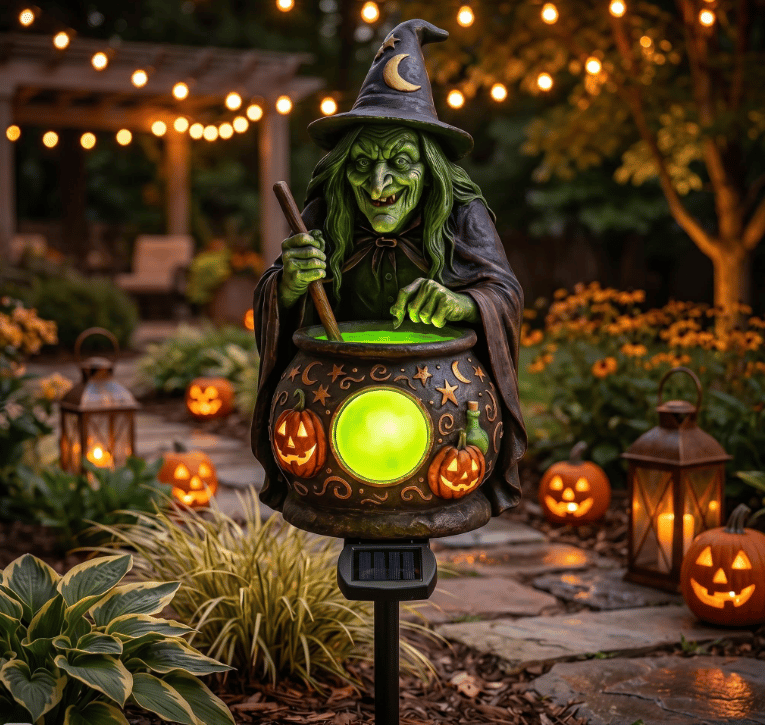 🧙🧪Solar Witch's Cauldron LED Garden Stake Light