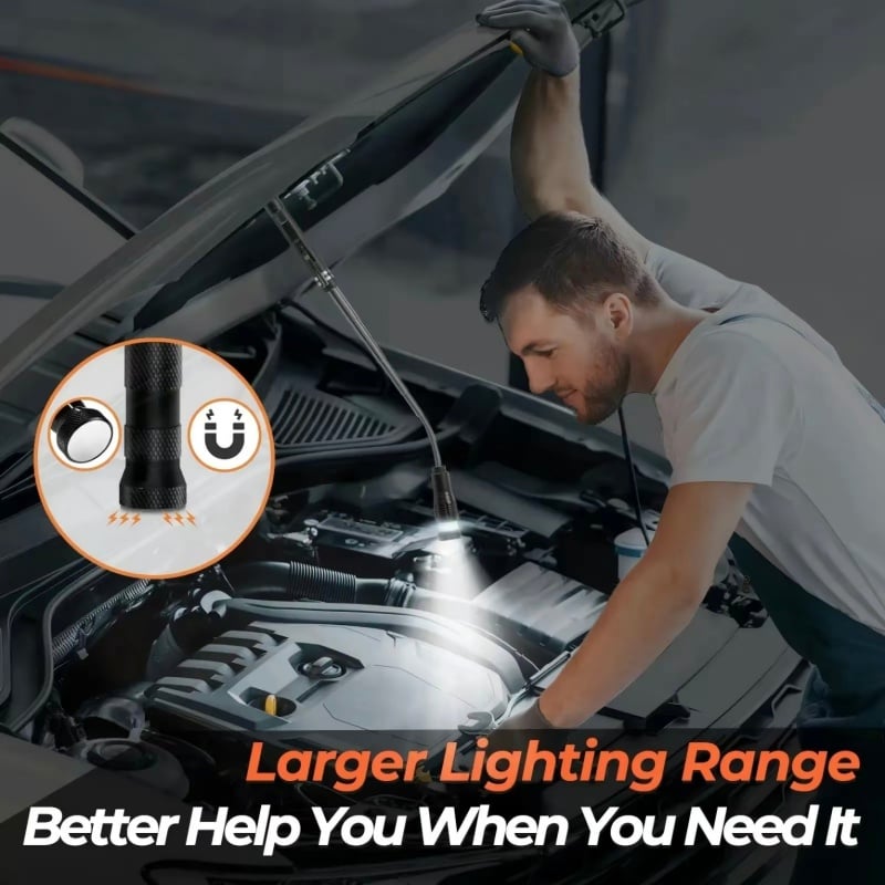 🔦🧲 USB Rechargeable LED Magnetic Pickup Tool with Flexible Neck