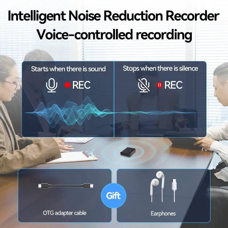 🎙️ AI Magnetic Mini Voice Recorder – Noise Reduction & Voice Activation