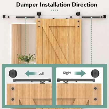 🚪 Barn Door Soft Close Kit – Hidden Damper for 88–132 lbs Flat Track Doors