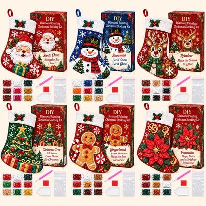 🎄 Sparkle & Stitch Christmas Stocking Kit | 6 Diamond Art Designs ✨