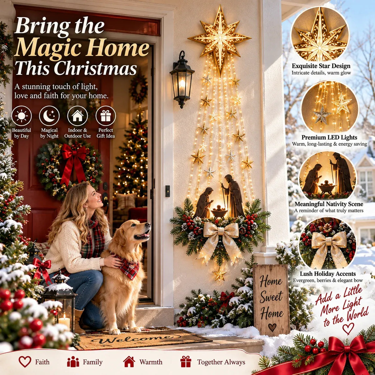 Follow the Star Home✝️ Lighted Nativity Christmas Wall Décor
