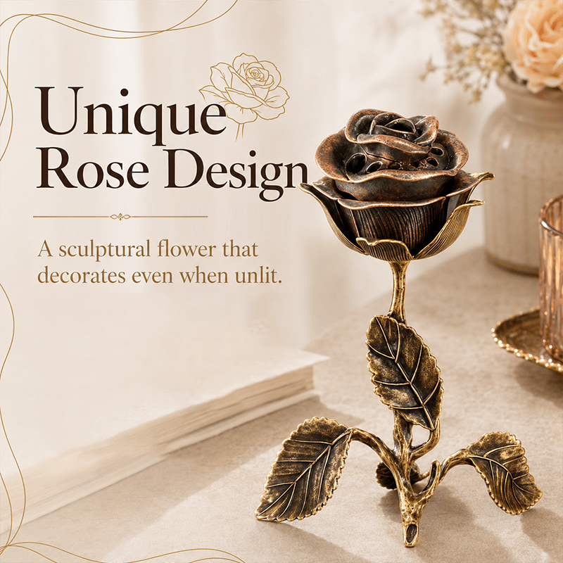 🌹 Vintage Floral Rose Incense Holder – Elegant Aromatherapy Décor for Meditation & Relaxation ✨