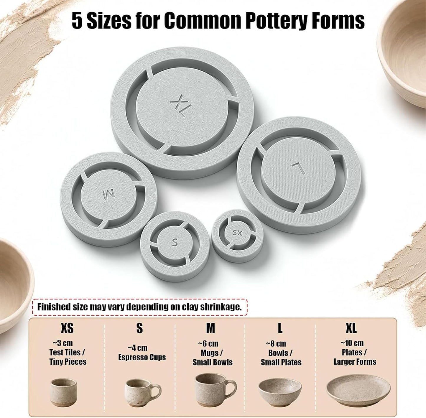 🎁Last Day 49% OFF 🏺5PCS Professional Pottery Foot Ring Trimming Tool