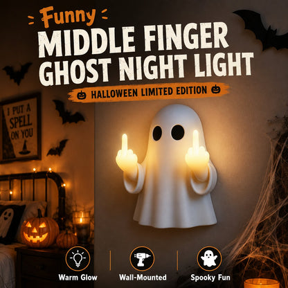 👻 HALLOWEEN MEGA SALE 50% OFF – Funny Middle Finger Ghost Night Light🖕