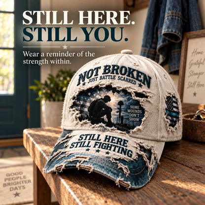 🔥 LAST DAY 50% OFF | 🎖️ Still Here. Still Fighting.™ Veteran PTSD Awareness Cap | 100% Cotton
