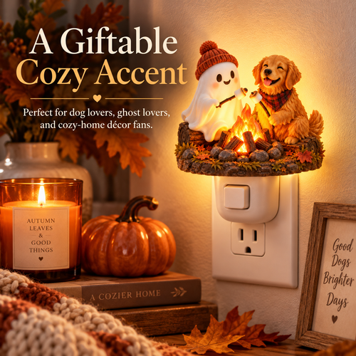 🔥 Fireside Friends™ | Flickering Campfire Plug-In Night Light