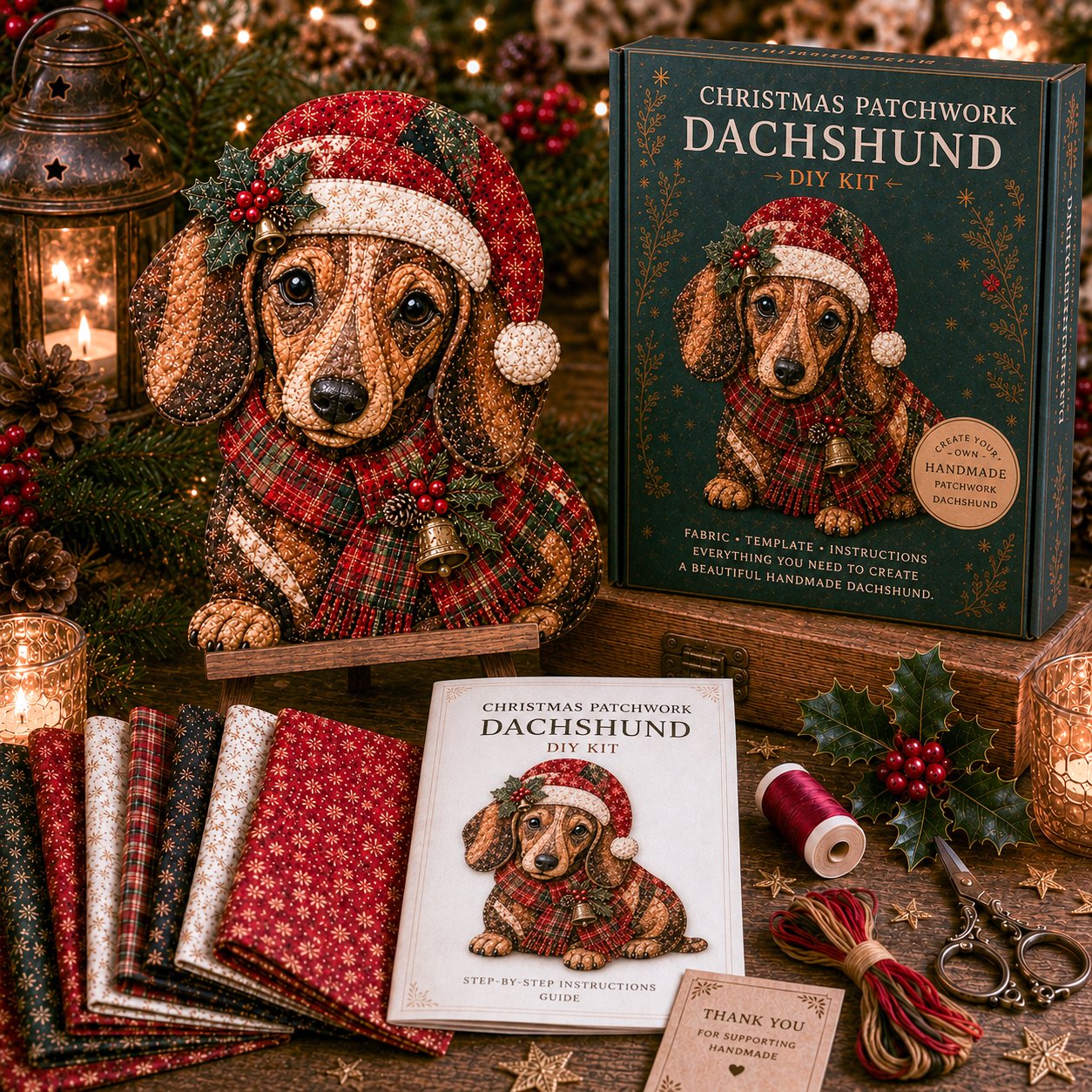 🔥LAST DAY 49% OFF - 🎄🎅Christmas Patchwork Fabric DIY Decor Kit