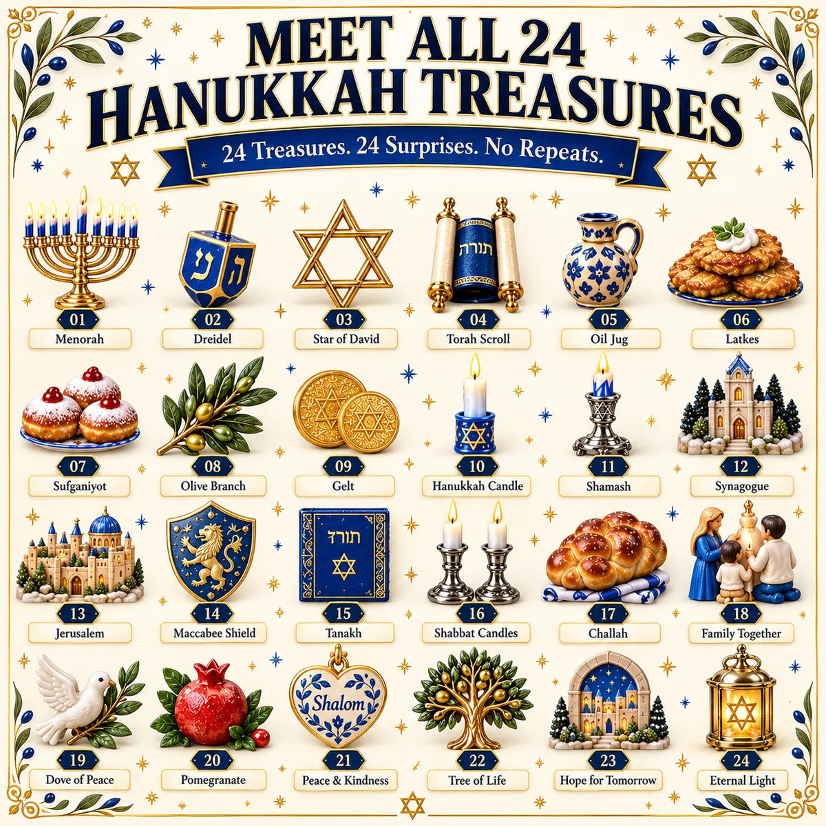 💫 Light, Faith & Memory | 24 Treasures of Hanukkah