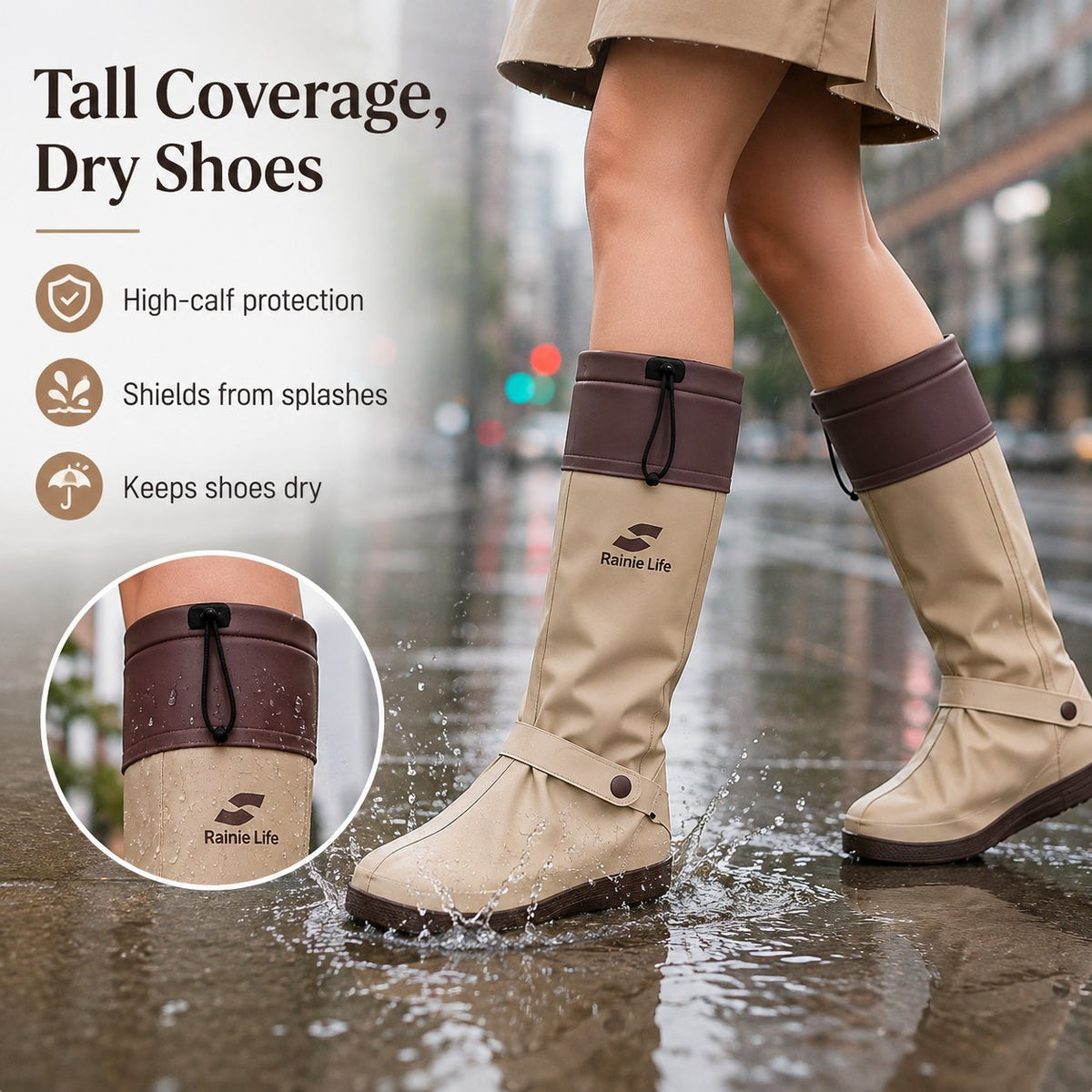 🔥🌧️ High-Top Waterproof Shoe Covers – Foldable, Non-Slip & Secure 👟