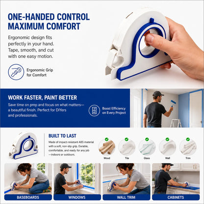 🎨 Painter’s Tape Applicator – Precision Edge Guide & Built-In Cutter