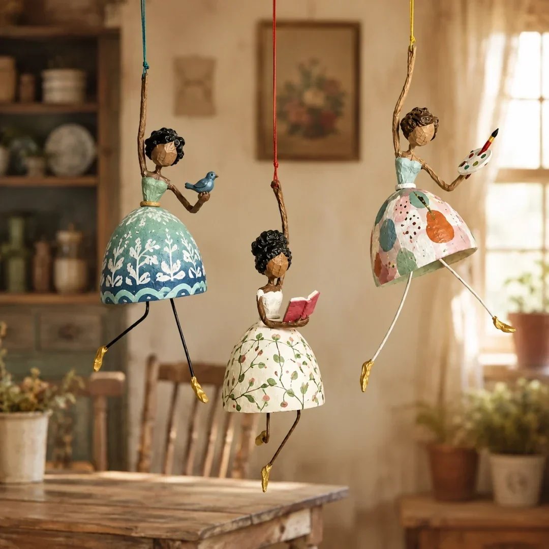 🌸💃 Whimsical Dancing Lady Hanging Decor – Colorful Floral Figurine for Home (📦Buy 2 Free Shipping)