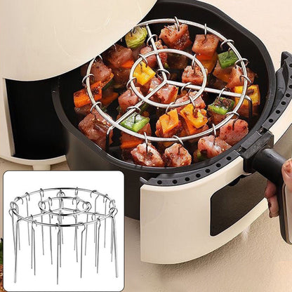 🔥🍢Air Fryer Skewer Rack With 24 Sticks Vertical No-Flip Kabob Rack