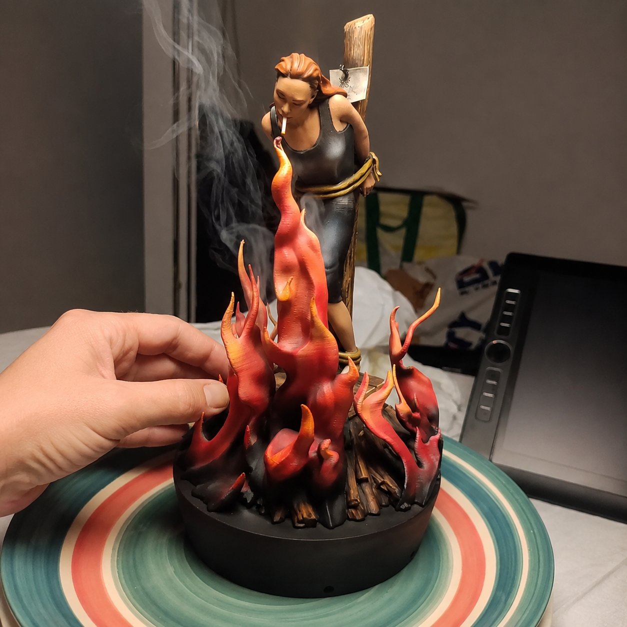 🖤🌙Enchantress Backflow Incense Burner – Gothic Witch Sculpture