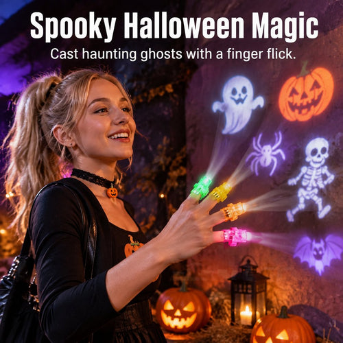 🎃 Tiny Ring, Big Halloween Magic – Fingertip Projection Light