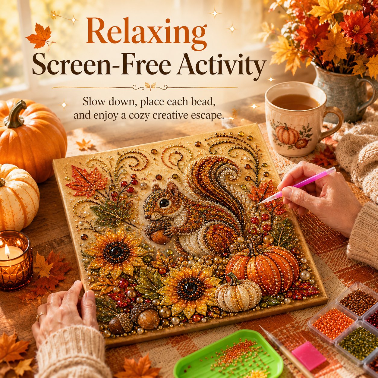 🔥Last Day 49% OFF 🍂✨DIY Fall Pearl Painting Kit – Create Sparkling Fall Masterpieces