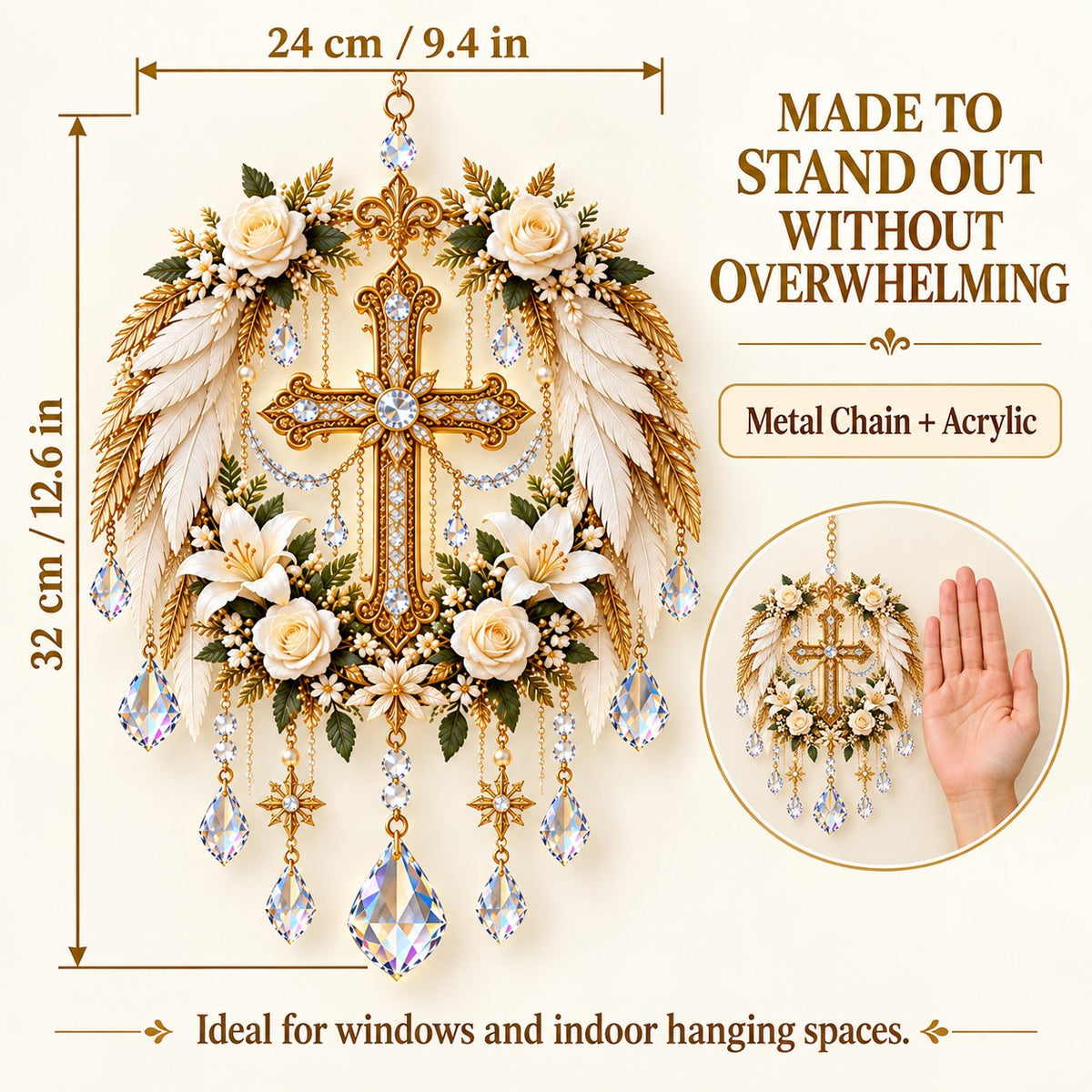 ✝️ Faith & Light Crystal Suncatcher – 5 Christian Window Designs ✨