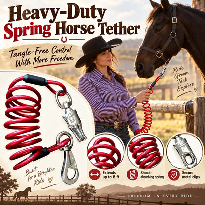 ✨🐎 6ft Coiled Horse Tie | Quick-Release Trailer & Hitching Lead