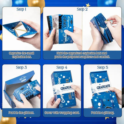 🎓2026 Graduation Explosion Cash Gift Box Fun Pop Up Surprise for Grads