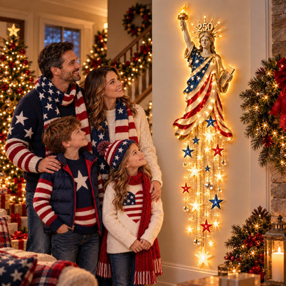 🇺🇸🗽 Liberty 250 Starfall™ | Glowing Patriotic Anniversary Wall Decor ✨