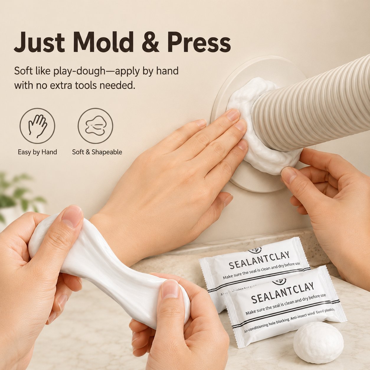 🧱🛡️ Moldable Sealant Clay-Moldable Wall Gap Filler for Draft & Pest Blocking