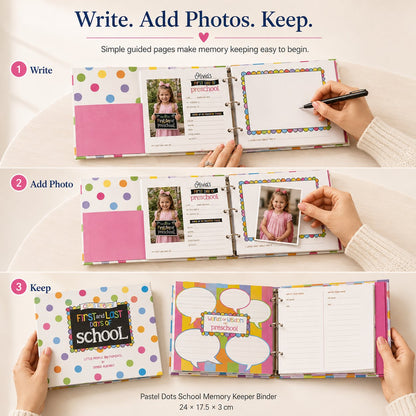 ❤️ School Years Memory Keepsake Binder | First & Last Day Photo Album 📚