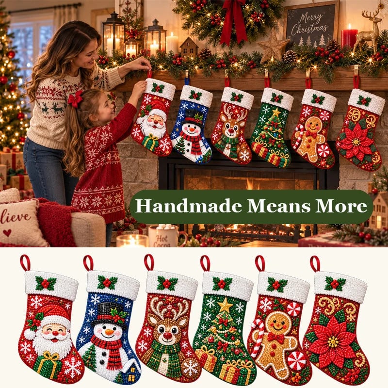 🎄 Sparkle & Stitch Christmas Stocking Kit | 6 Diamond Art Designs ✨