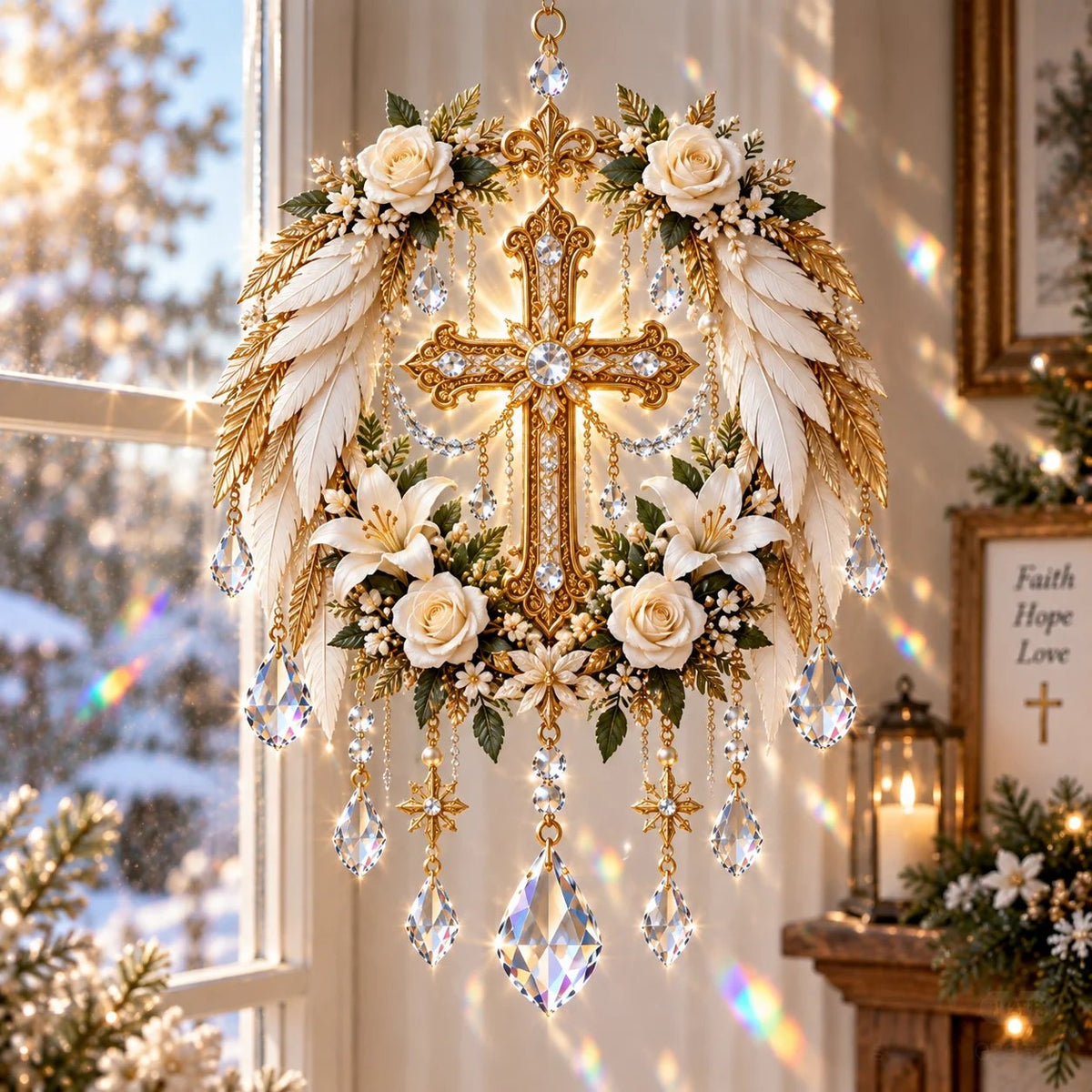 ✝️ Faith & Light Crystal Suncatcher – 5 Christian Window Designs ✨
