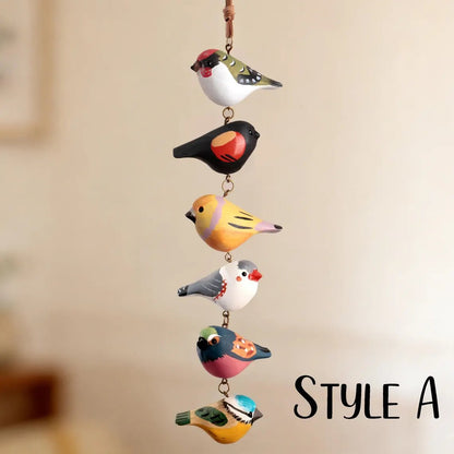 🐦 Hand Painted Wooden Bird Hanging Ornament🌿Rustic Farmhouse Garden Decor