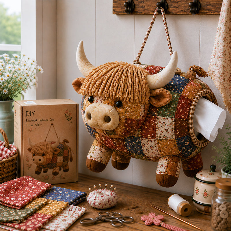 🧵DIY Vintage Patchwork Farm Animal Tissue Box Cover