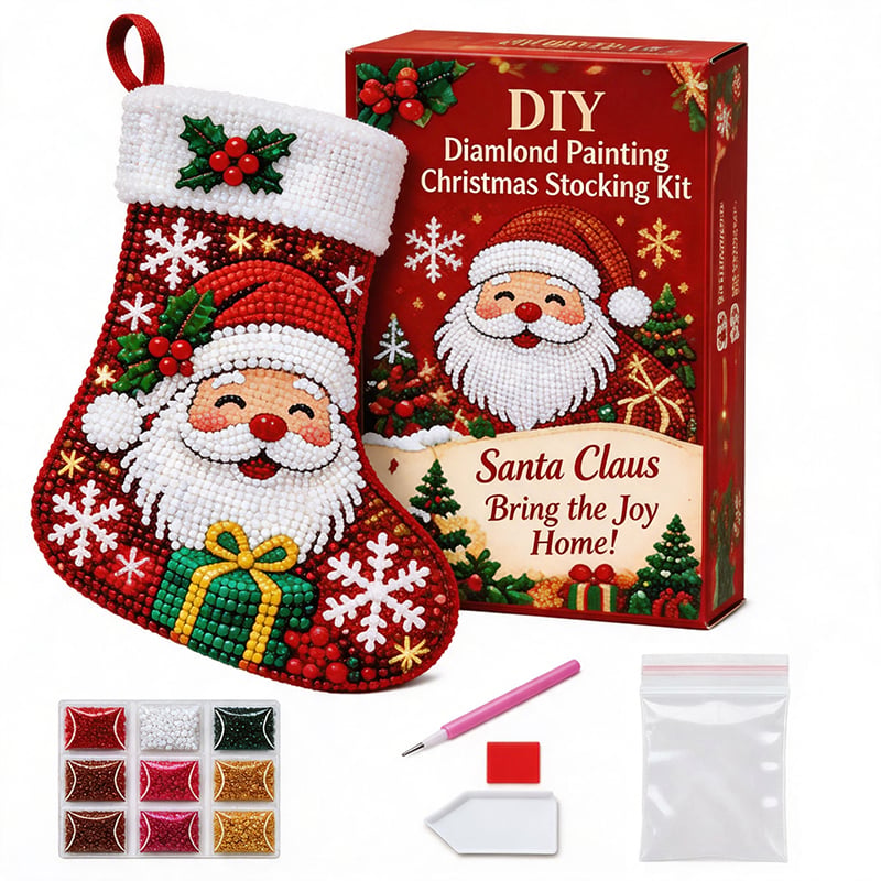 🎄 Sparkle & Stitch Christmas Stocking Kit | 6 Diamond Art Designs ✨