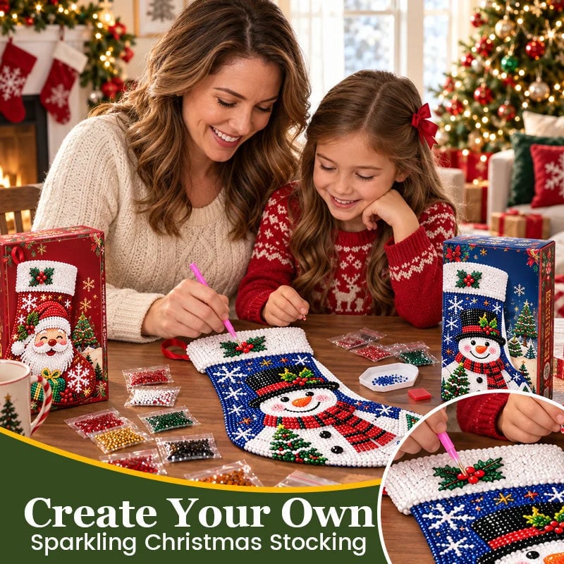 🎄 Sparkle & Stitch Christmas Stocking Kit | 6 Diamond Art Designs ✨