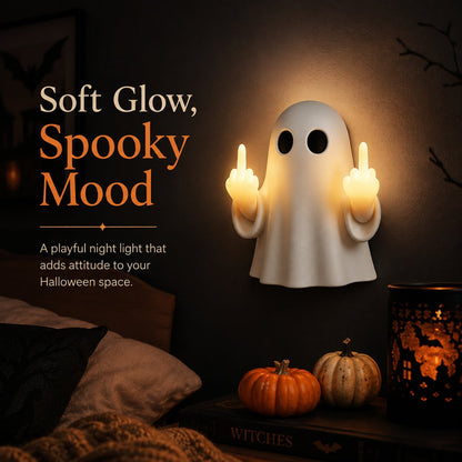 👻 HALLOWEEN MEGA SALE 50% OFF – Funny Middle Finger Ghost Night Light🖕