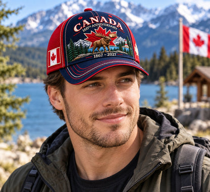 🍁 Canada 160th Anniversary Cap 1867–2027 – Proudly Embroidered in 100% Cotton 🇨🇦🧢