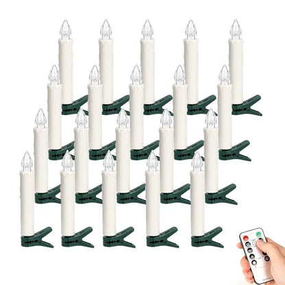 🕯️🎄 Flameless Christmas Candle Clip Lights – Remote-Controlled Holiday Glow
